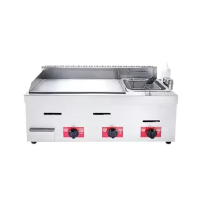 CJK Gas Griddle With 6litre Gas Fryer For Restaurant