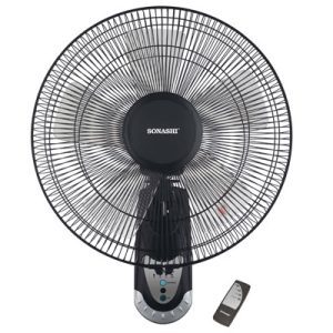 Sonashi Wall Fan With Remote Control Black SF-8007WR 16 Inch